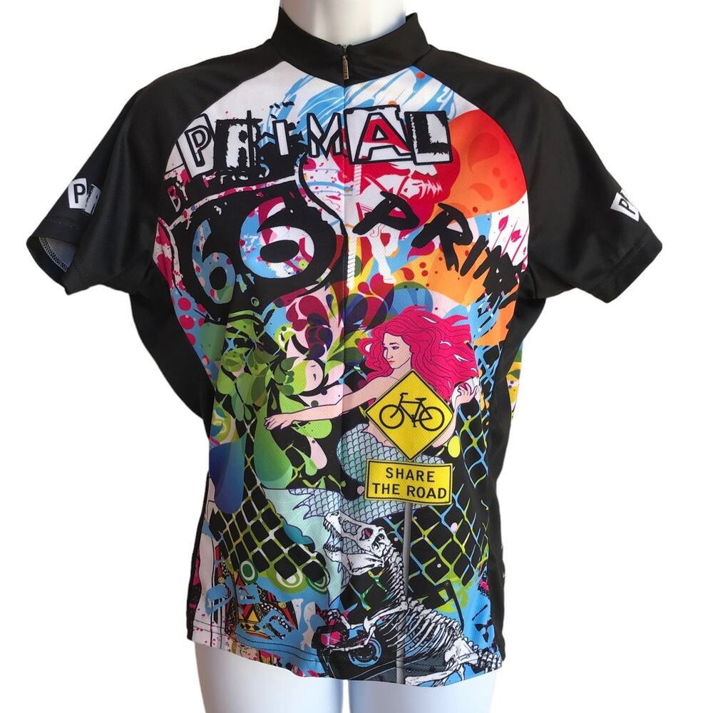 Primal Womens Bicycle Jersey Super Vibrant Color Saturated size L